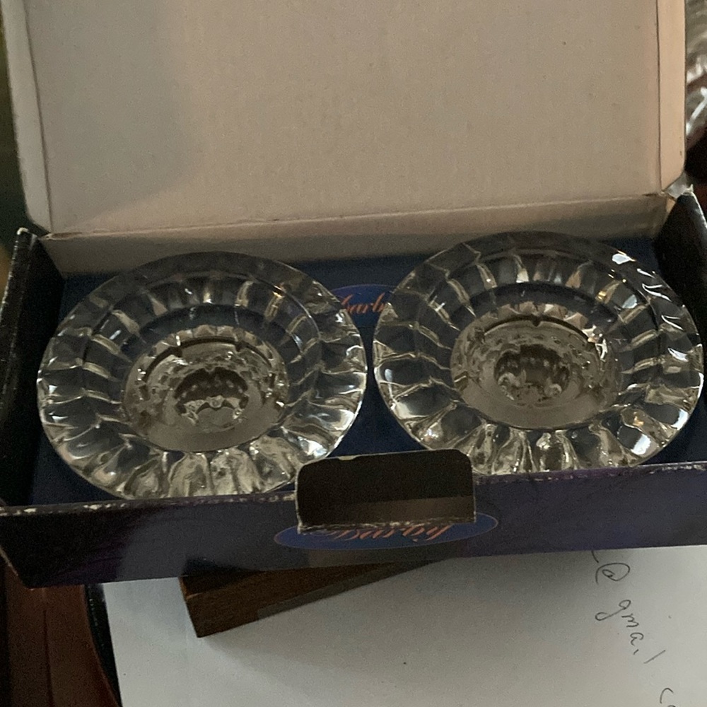 Darby set of 4 crystal candleholders